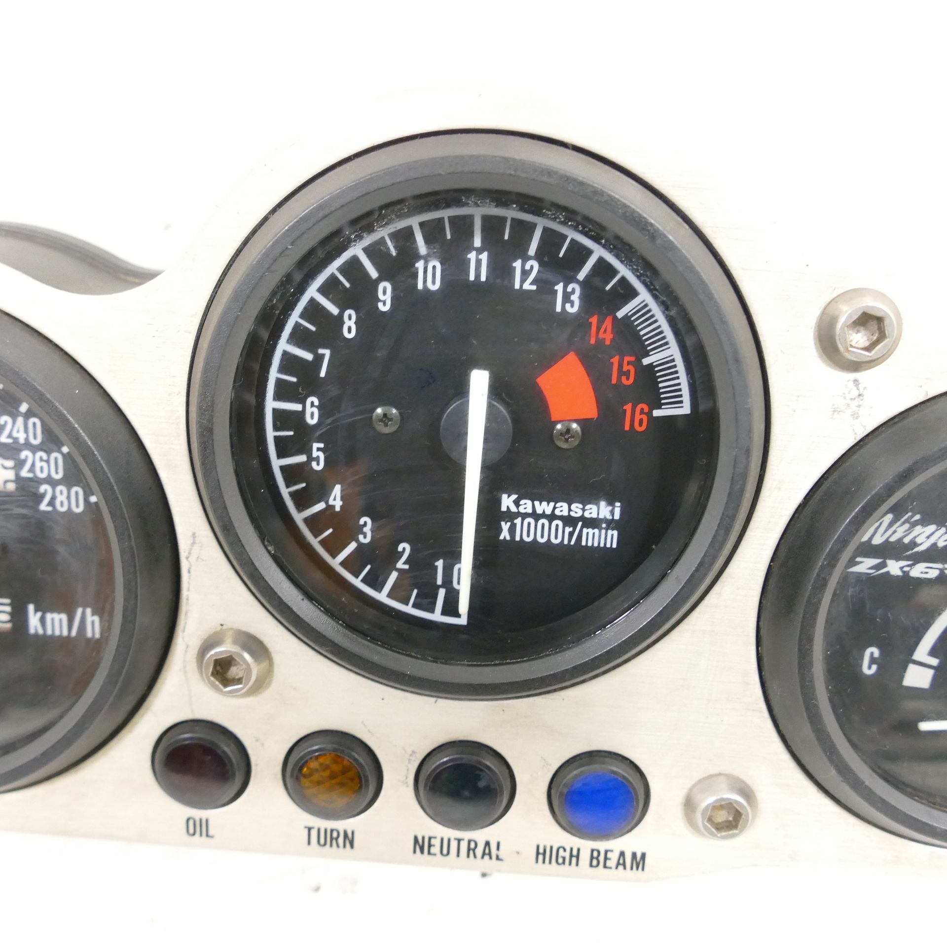 Kawasaki ZX-6R 600 F Cockpit 7291 Km Tacho Drehzahlmesser